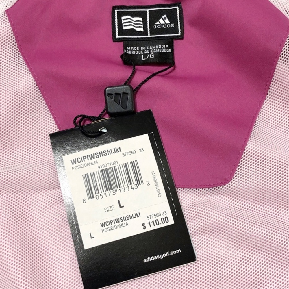 Adidas Women’s Clima proof Wind Jacket pink size Large - Picture 8 of 8